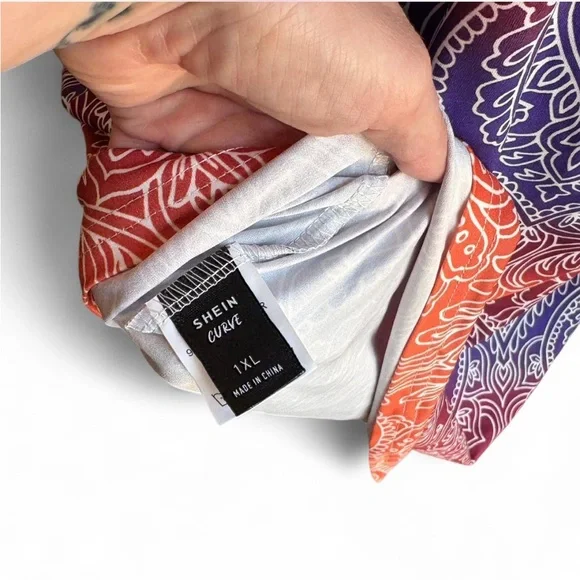 SHEIN Curve vibrant colored Maxi Dress 1XL NWOT - Picture 4 of 4